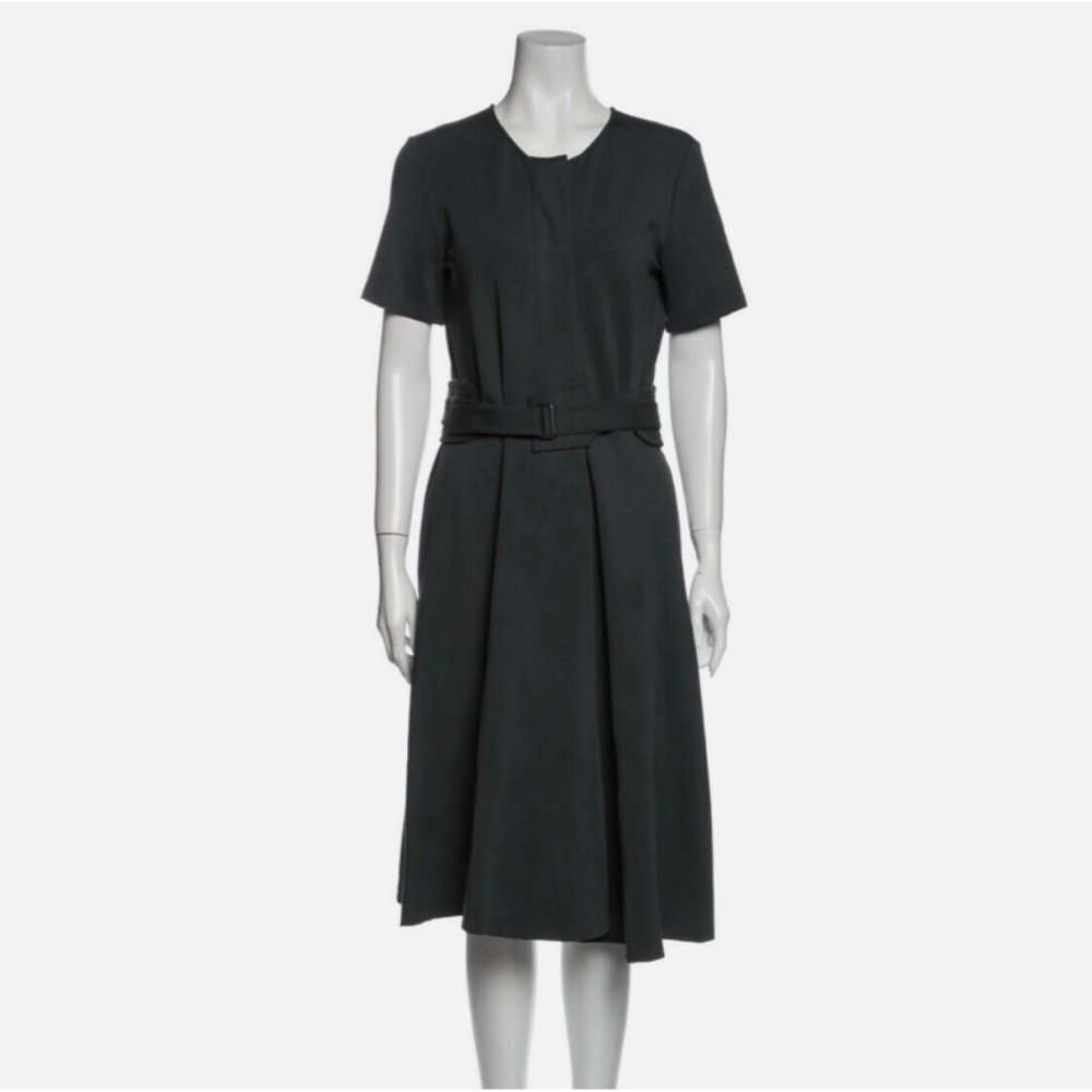 ★JIL SANDER A-Line Wool Dress Green EU36★